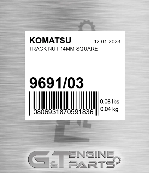 9691/03 Track Nut 14mm Square