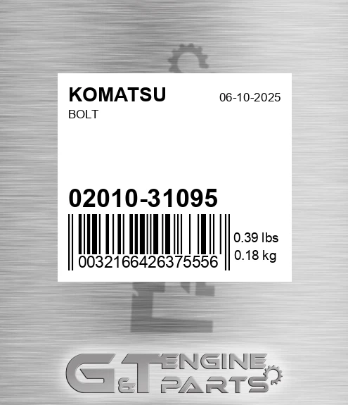 02010-31095 Bolt for KOMATSU