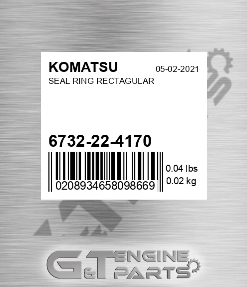 6732-22-4170 Seal Ring Rectagular for KOMATSU