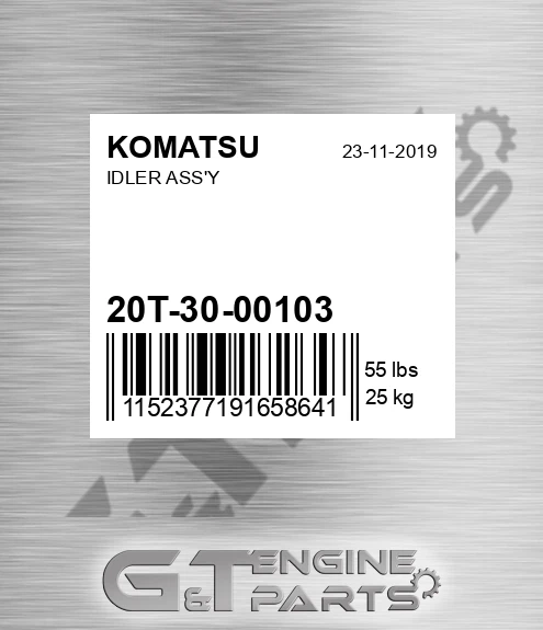 20T-30-00103 Idler Ass'y for KOMATSU