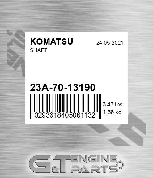 23A-70-13190 Shaft for KOMATSU