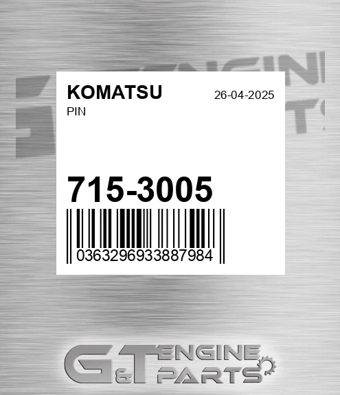 715-3005 Pin for KOMATSU