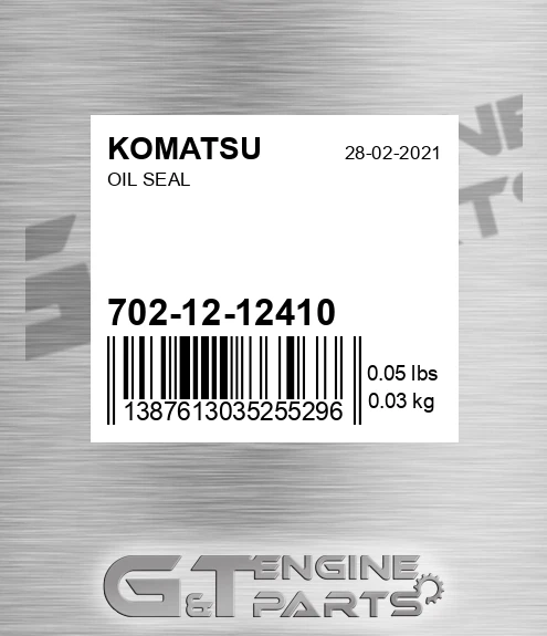 702-12-12410 Oil Seal for KOMATSU