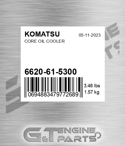 6620-61-5300 Core Oil Cooler for KOMATSU