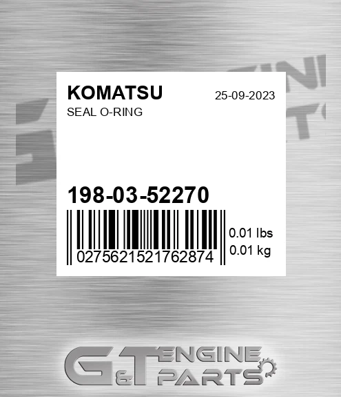 198-03-52270 Seal O-ring for KOMATSU