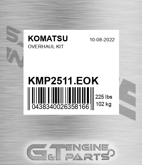 KMP2511.EOK Overhaul Kit for KOMATSU