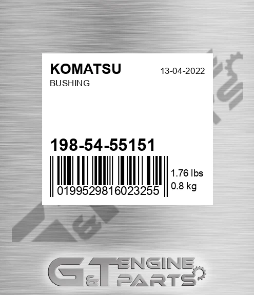 198-54-55151 Bushing for KOMATSU