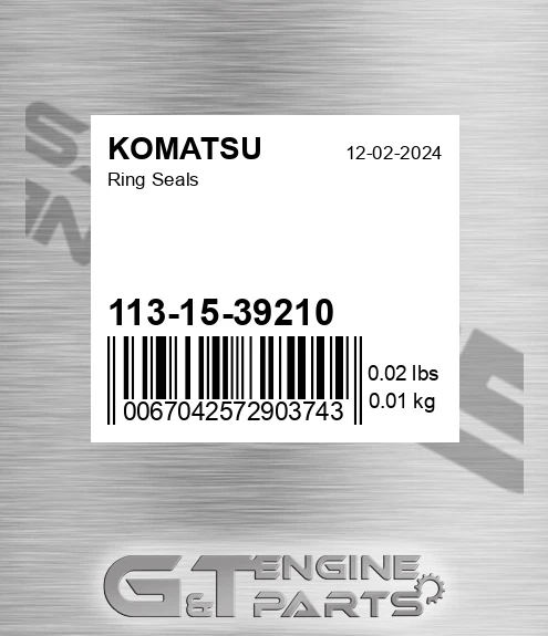 113-15-39210 Ring Seals for KOMATSU