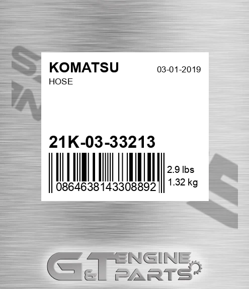 21K-03-33213 Hose for KOMATSU