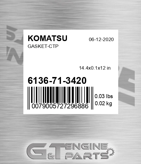6136713420 Gasket-ctp for KOMATSU
