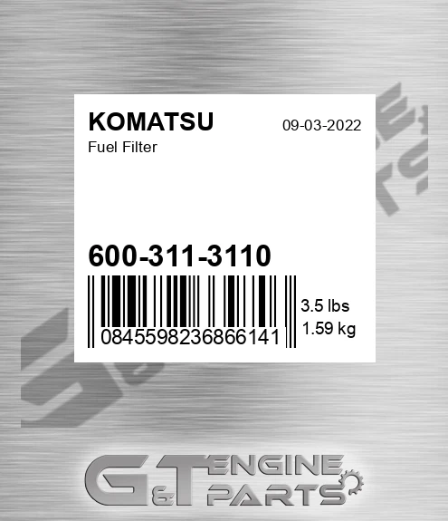 600-311-3110 Fuel Filter for KOMATSU