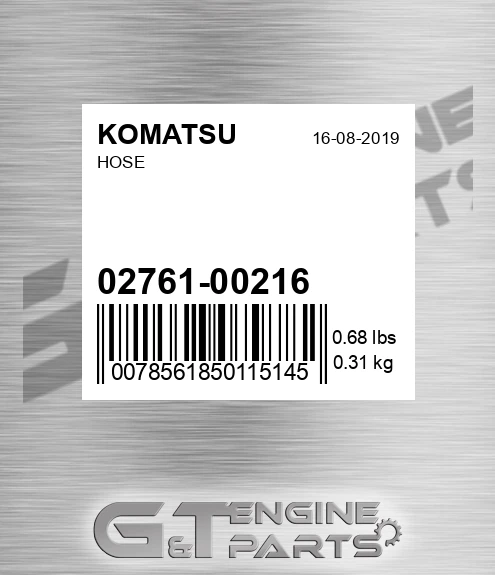 02761-00216 Hose for KOMATSU