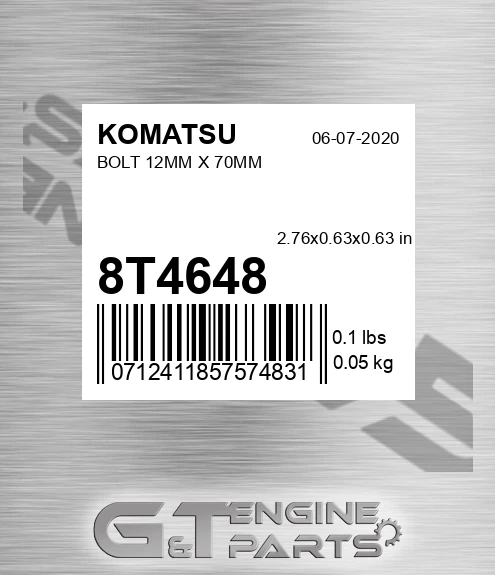 8T4648 Bolt 12mm X 70mm