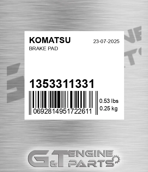 135-33-11331 Brake Pad for KOMATSU