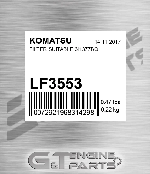 LF3553 KOMATSU Filter Suitable 3i1377bq