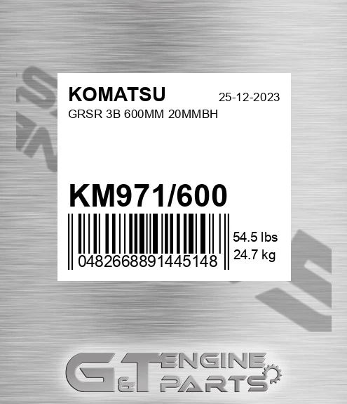KM971/600 Grsr 3b 600mm 20mmbh