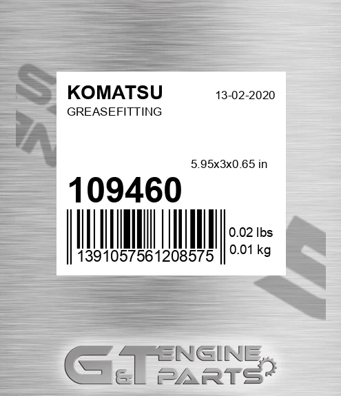109460 Greasefitting for KOMATSU