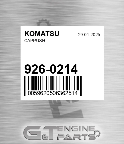 926-0214 Cappush for KOMATSU