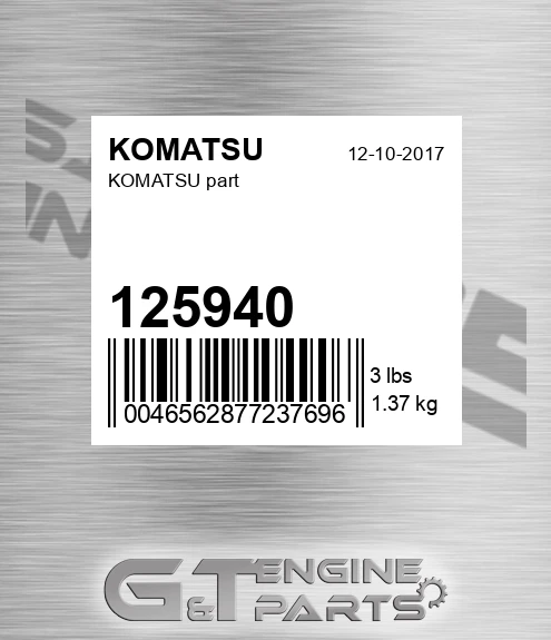 125940 Part for KOMATSU