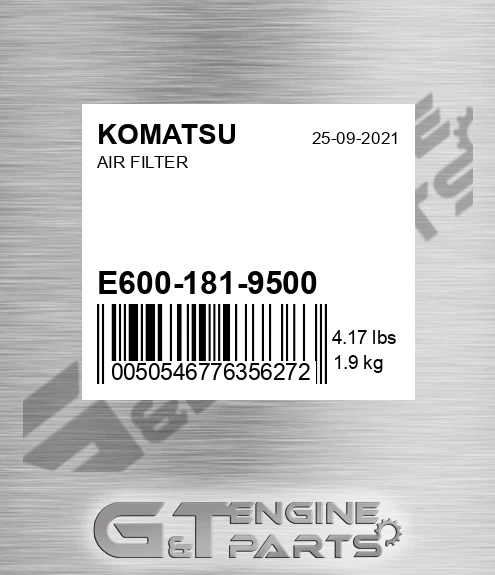 E600-181-9500 Air Filter for KOMATSU