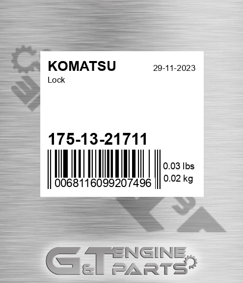 175-13-21711 Lock for KOMATSU