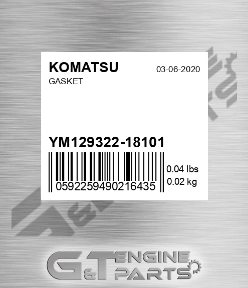 YM129322-18101 Gasket for KOMATSU