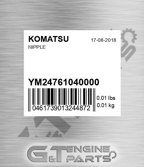 YM24761040000 Nipple for KOMATSU