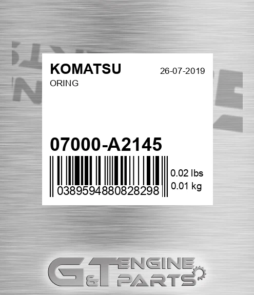 07000-A2145 Oring for KOMATSU
