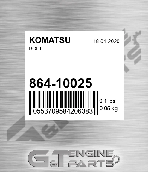 864-10025 Bolt