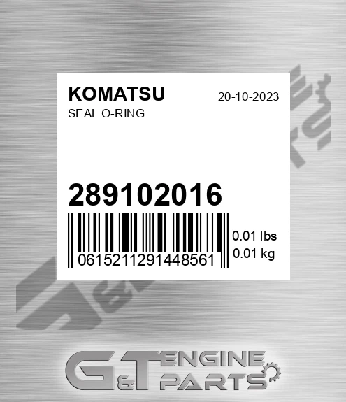 289102016 Seal O-ring