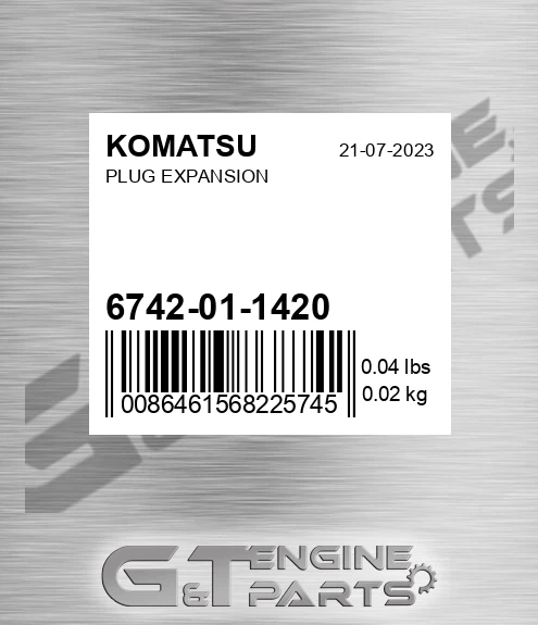 6742-01-1420 Plug Expansion for KOMATSU