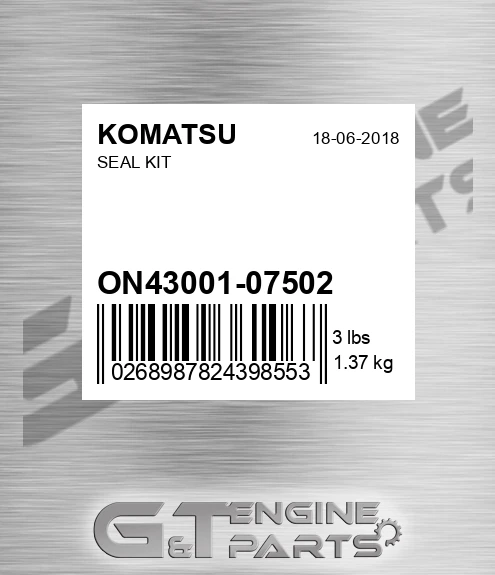ON43001-07502 Seal Kit for KOMATSU