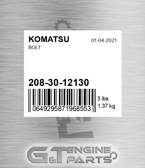 208-30-12130 Bolt