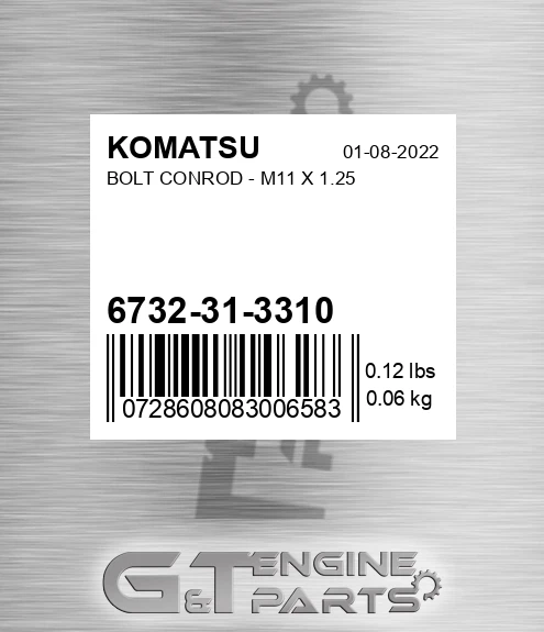 6732-31-3310 Bolt Conrod - M11 X 1.25 for KOMATSU
