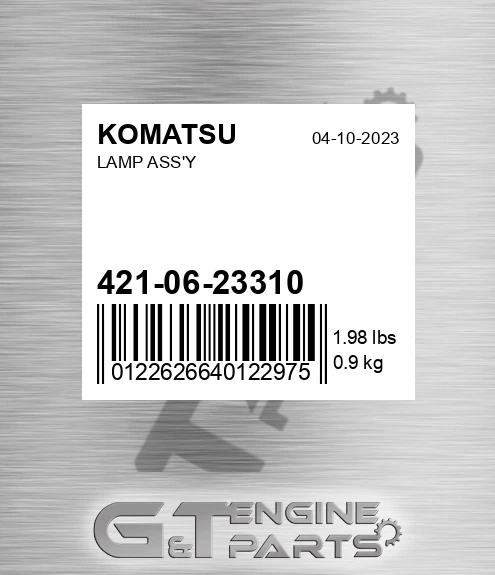 421-06-23310 Lamp Ass'y for KOMATSU
