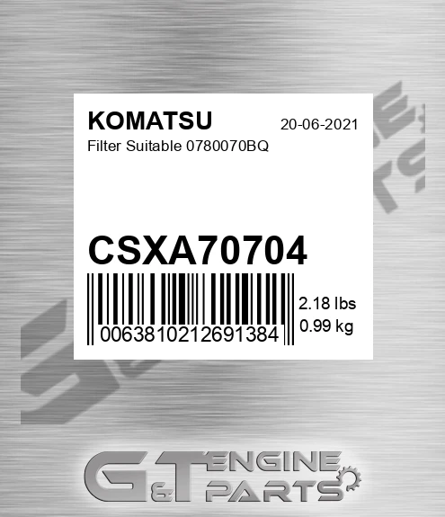 CSXA70704 Filter Suitable 0780070bq