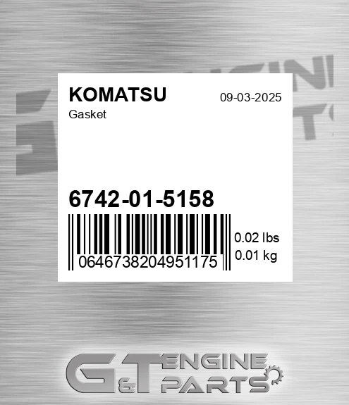 6742-01-5158 Gasket for KOMATSU