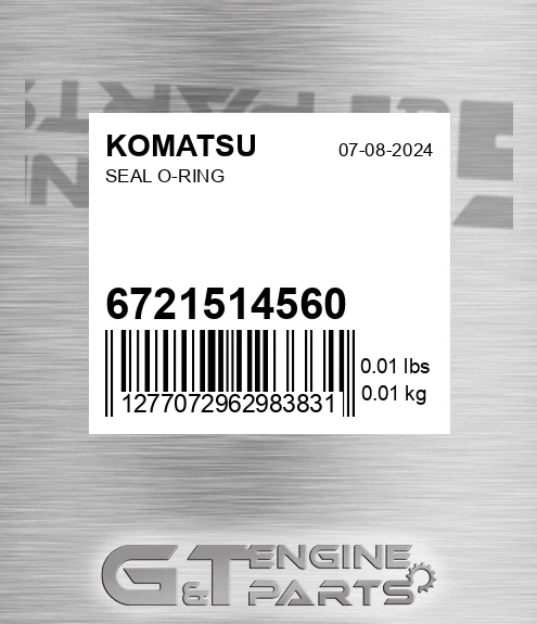 6721-51-4560 Seal O-ring for KOMATSU