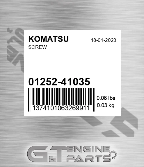 01252-41035 Screw for KOMATSU