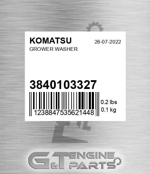 384-0103327 Grower Washer for KOMATSU