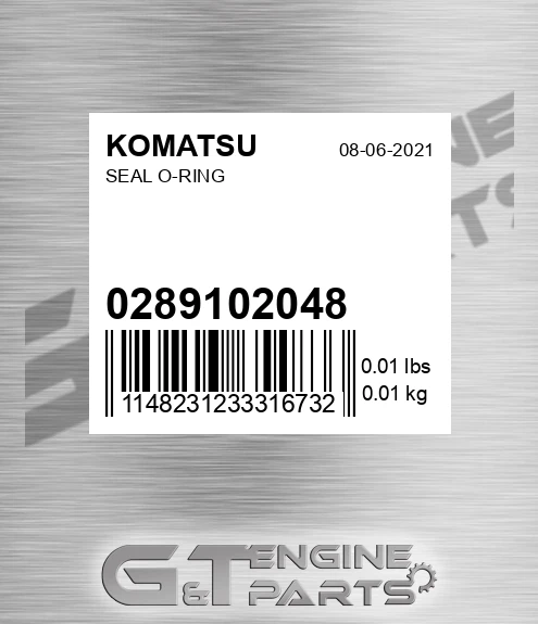 02891-02048 Seal O-ring for KOMATSU