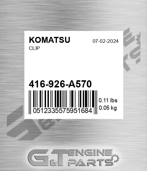 416-926-A570 Clip for KOMATSU