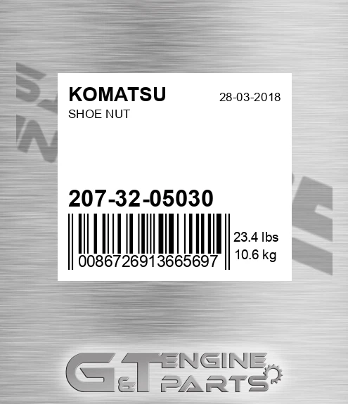 207-32-05030 Shoe Nut for KOMATSU
