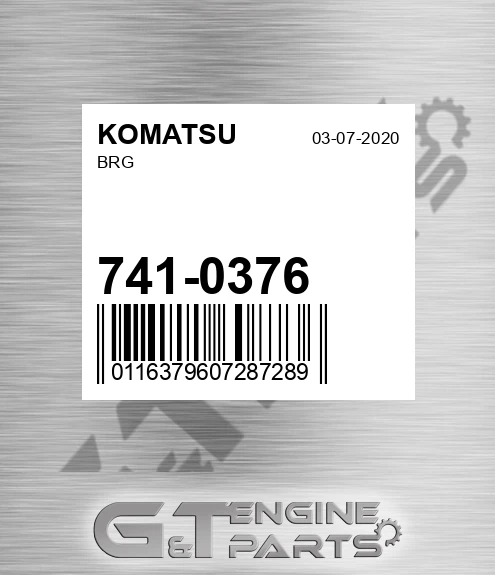 741-0376 Brg for KOMATSU