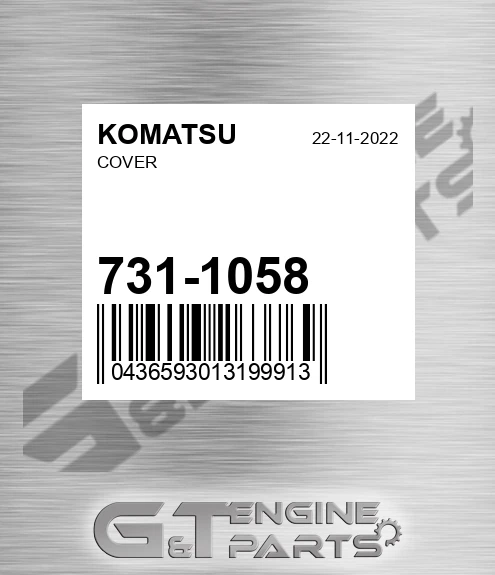 731-1058 Cover for KOMATSU