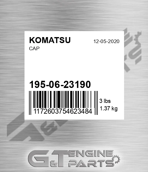 195-06-23190 Cap for KOMATSU