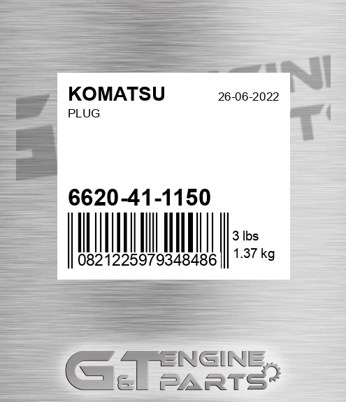 6620-41-1150 Plug for KOMATSU