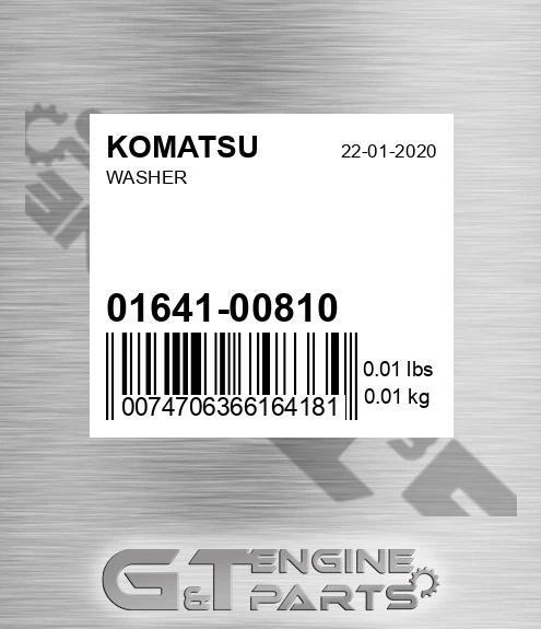 01641-00810 Washer for KOMATSU
