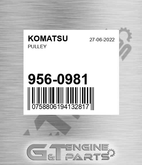 956-0981 Pulley for KOMATSU