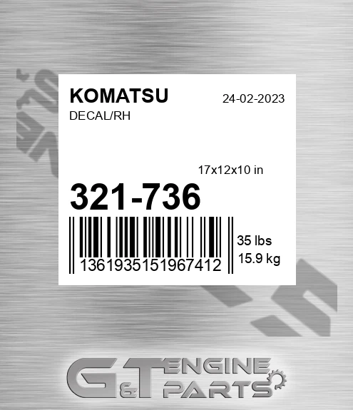 321-736 Decal/rh